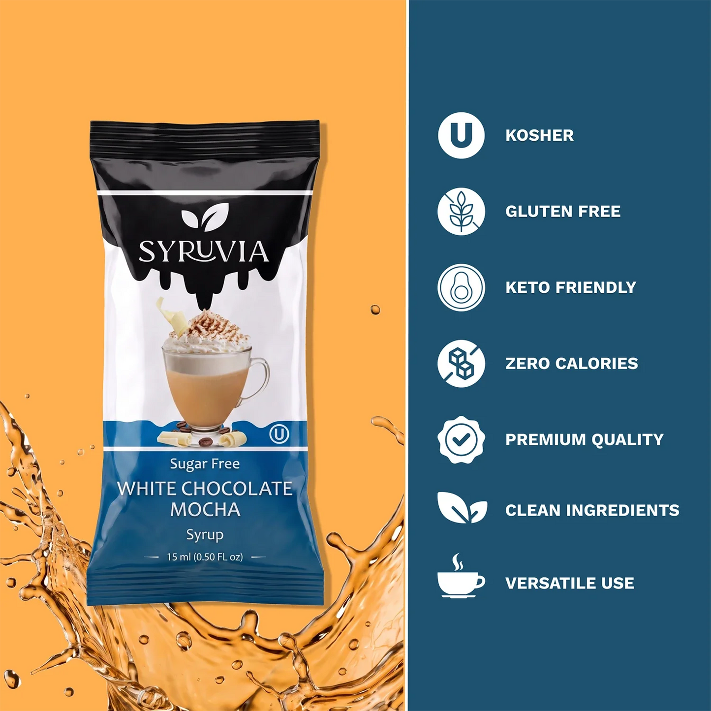 Sugar Free White Chocolate Mocha Syrup Pouches