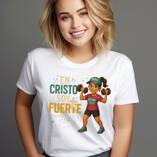 T-Shirt “En Cristo Soy + Fuerte” – Filipenses 4:13