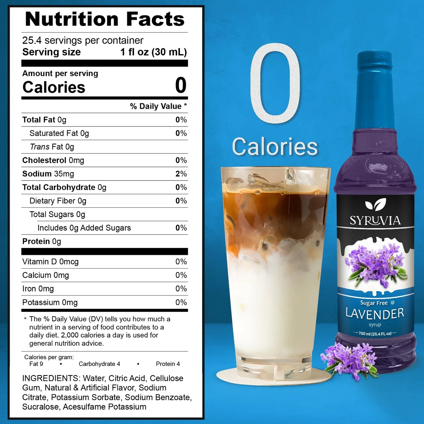 Jarabe de lavanda sin azúcar