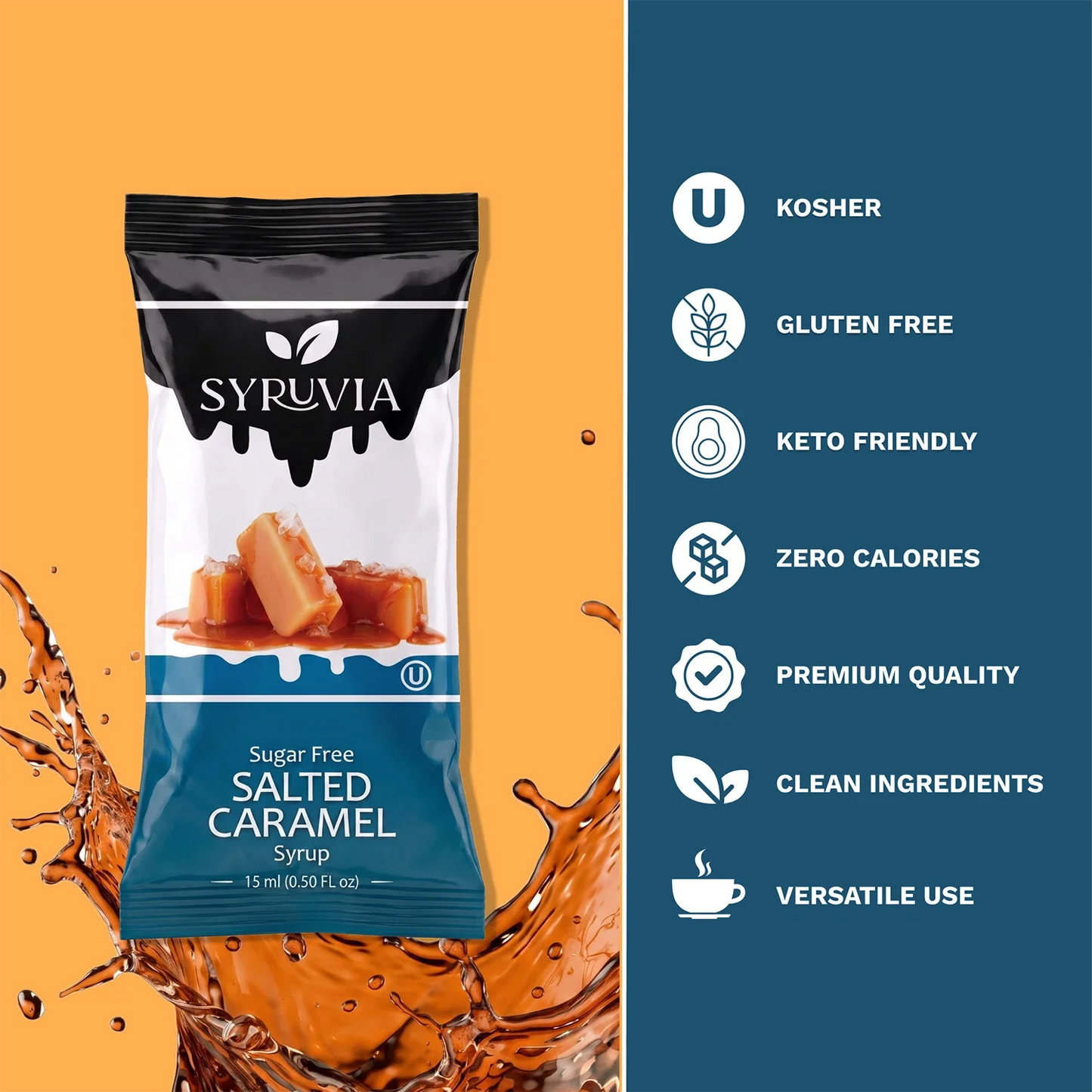 Sugar Free Salted Caramel Syrup Pouches