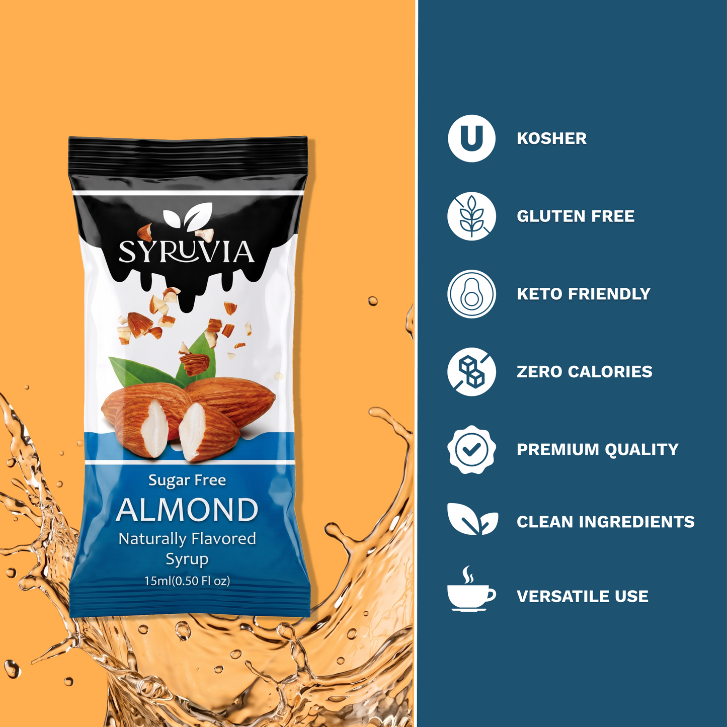 Sugar Free Almond Syrup Pouches