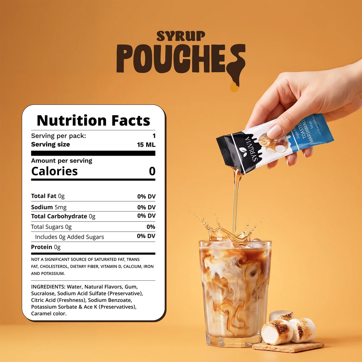 Sugar Free Toasted Marshmallow Syrup Pouches