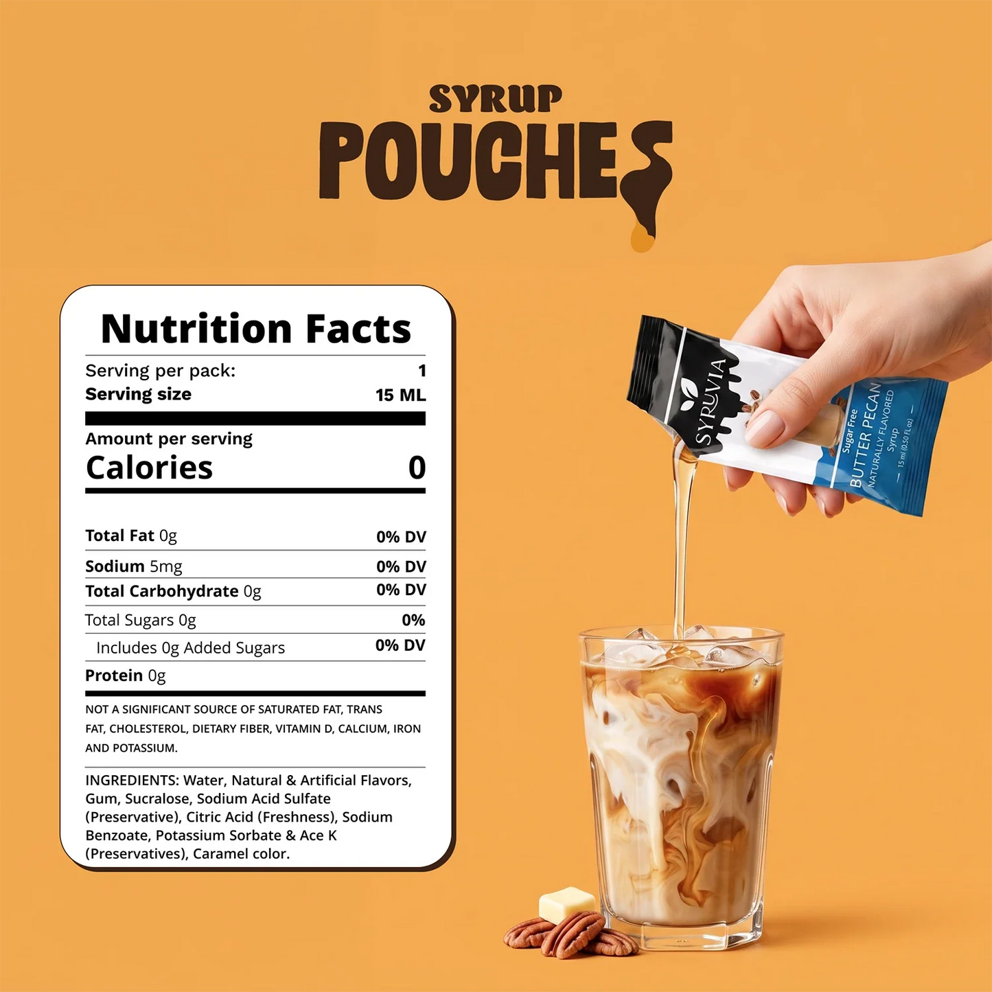 Sugar Free Butter Pecan Syrup Pouches