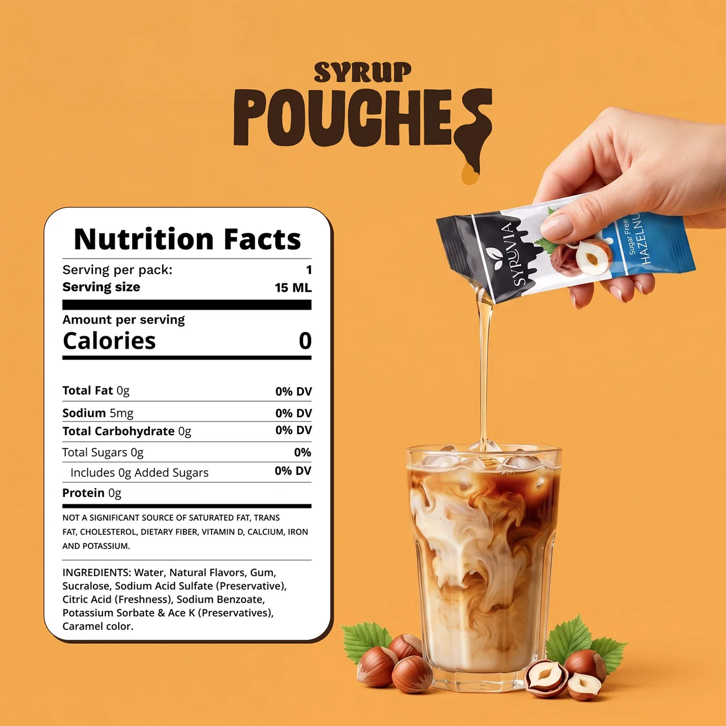 Sugar Free Hazelnut Syrup Pouches