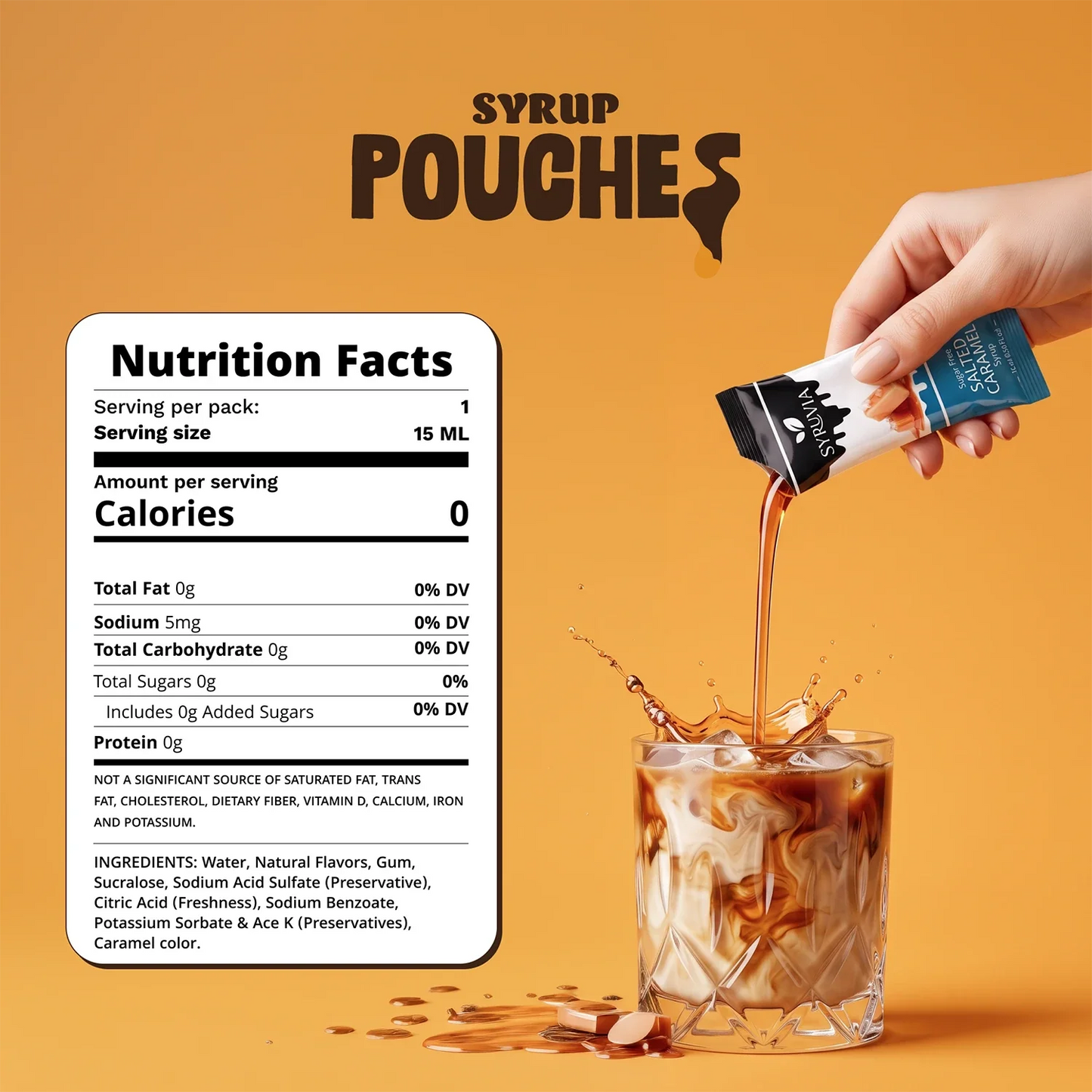 Sugar Free Salted Caramel Syrup Pouches