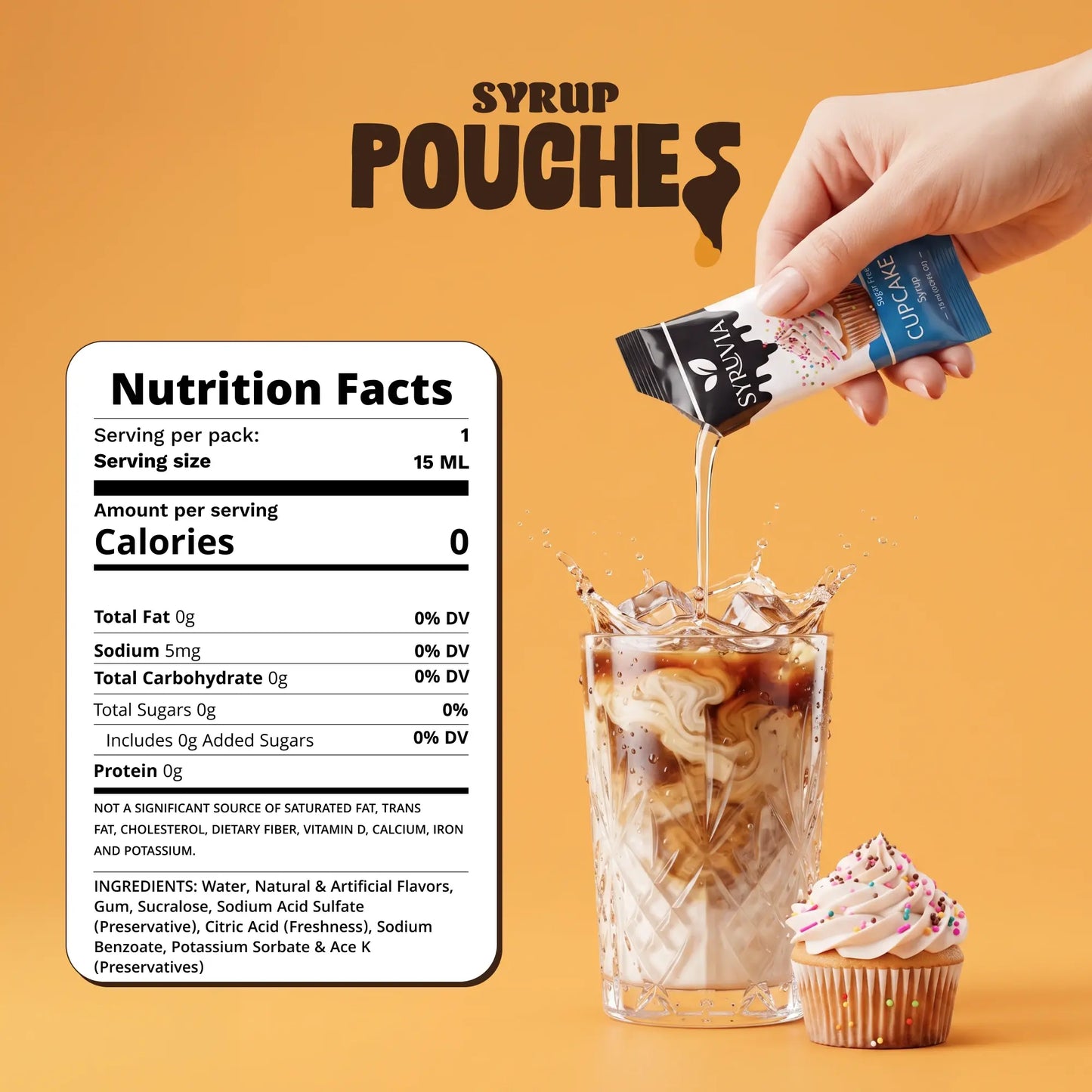 Sugar Free Cupcake Syrup Pouches