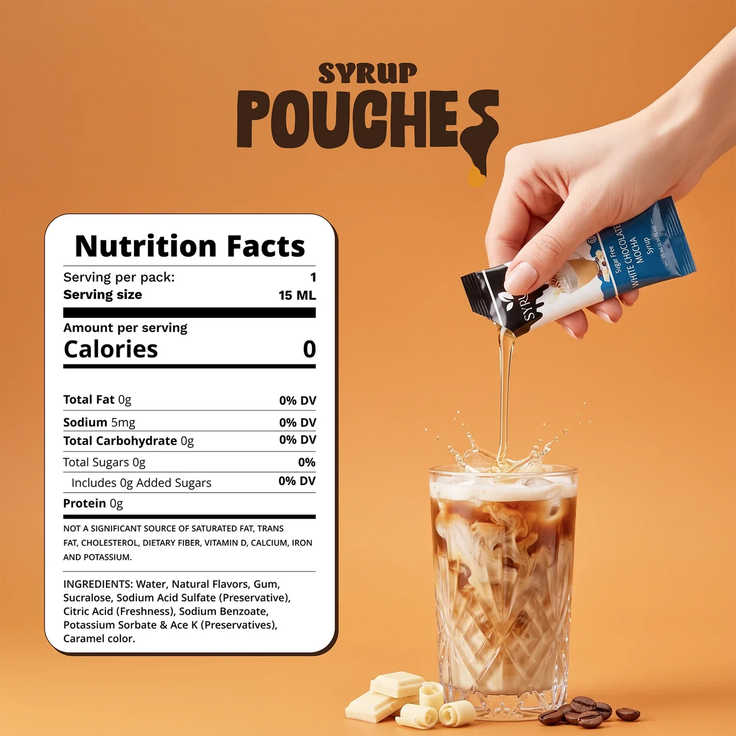 Sugar Free White Chocolate Mocha Syrup Pouches