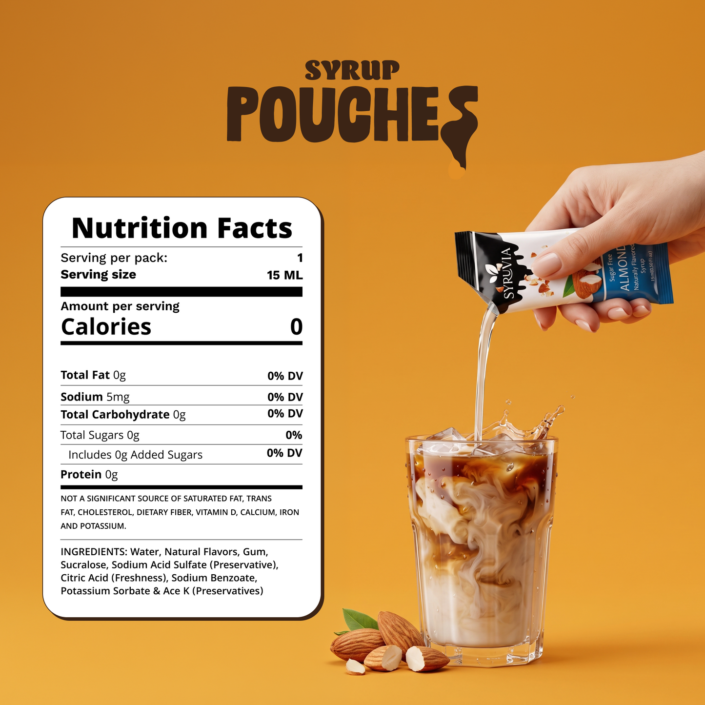 Sugar Free Almond Syrup Pouches