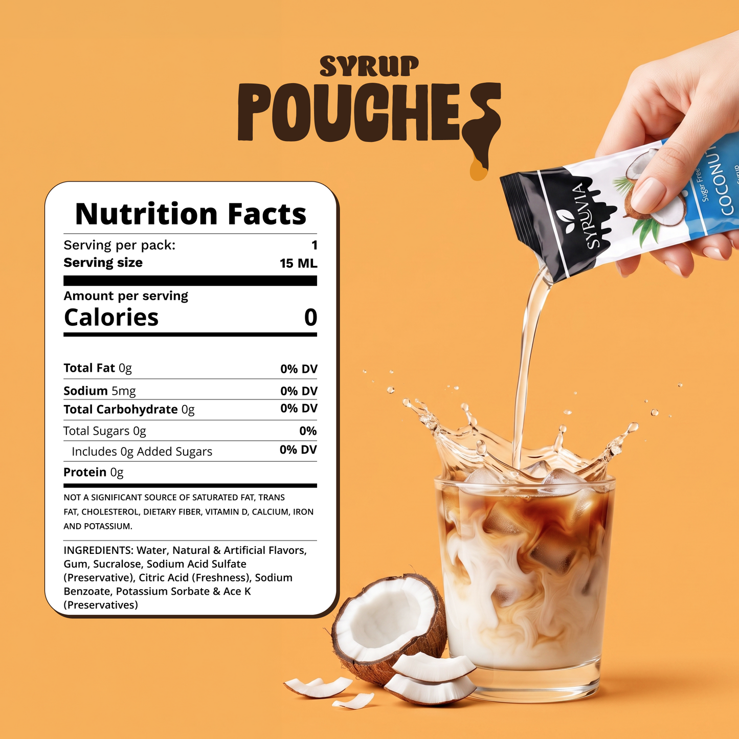 Sugar Free Coconut Syrup Pouches