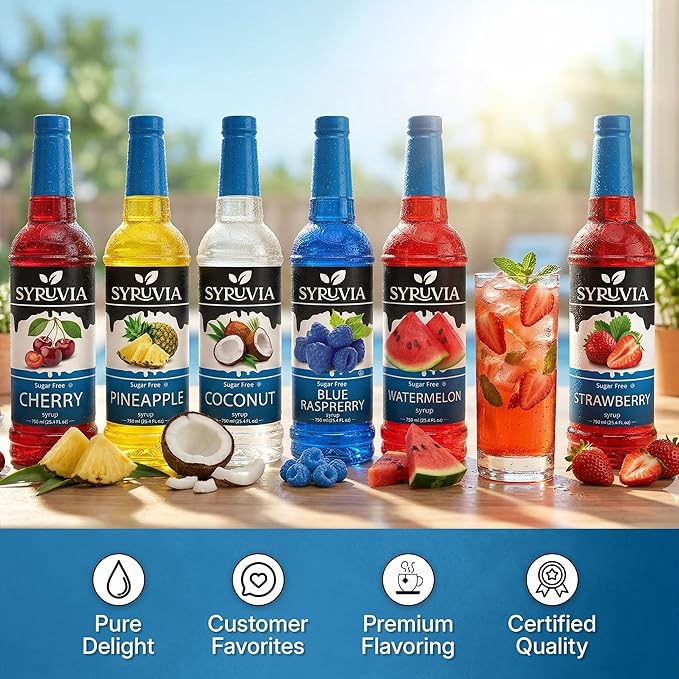 Syruvia Sugar Free Coffee Syrup – Choose Your Flavors Custom Bundle – Premium Flavored Syrup for Coffee, Drinks & Lattes – 25.4 fl oz Bottles – Build Your Own-0